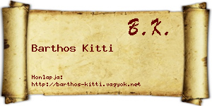 Barthos Kitti névjegykártya